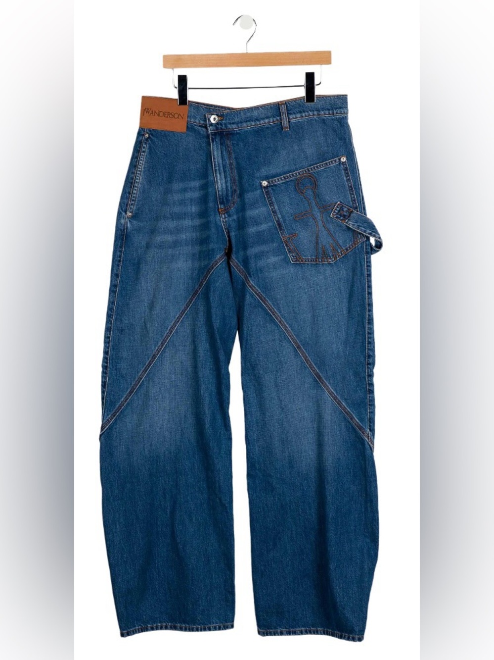 JW ANDERSON Men's Dark Blue Relaxed Carpenter Jeans